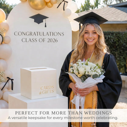 ZICOTO Elegant Wedding Card Box for a Beautiful Reception Gift Table – Lovely Card Box for Wedding, Graduation and Celebration Decor – Charming Envelope Gift Box
