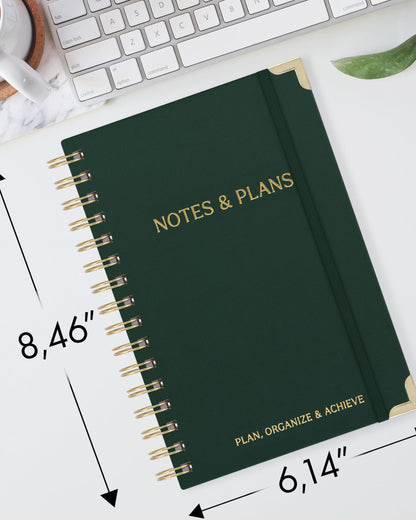 ZICOTO Aesthetic Daily Planner And Notebook With Hourly Schedule - Aesthetic Spiral To do List Notepad For Work/Home to Organize Tasks And Appointments - Stylish School/Office Supplies Book For Women