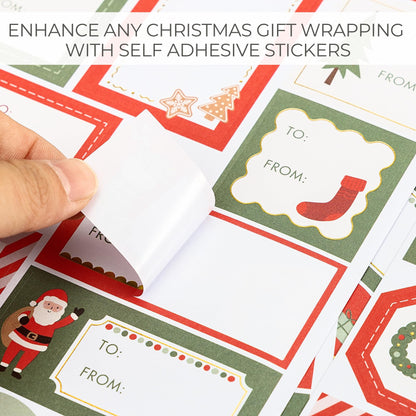 Beautiful Christmas Gift Tag Stickers - 110 Quality Holiday Sticker Labels for Personalizing Your Holiday Presents - Spread Joy and Cheer with These Festive Christmas Name Tags