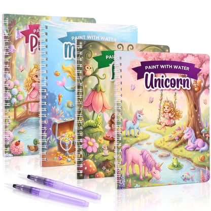 Fun Watercolor Books for Kids and Toddlers - Set of 4 Coloring Books