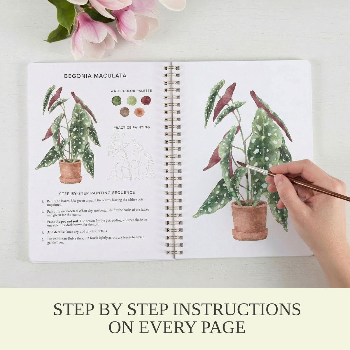 Beautiful Watercolor Workbook for Beginners - Relaxing & Easy to Paint
