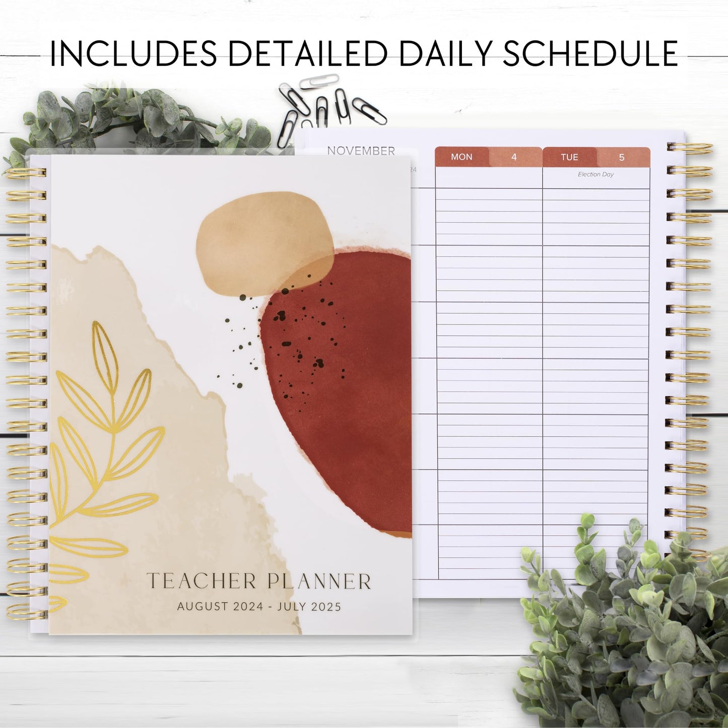 Aesthetic Teacher Planner For The 2024-2025 Academic School Year - Your All Incl. 8.5" x 10.5" Lesson Plan Book Supplies - Easily Organize Your Daily, Weekly & Monthly Classroom/Homeschool Schedule