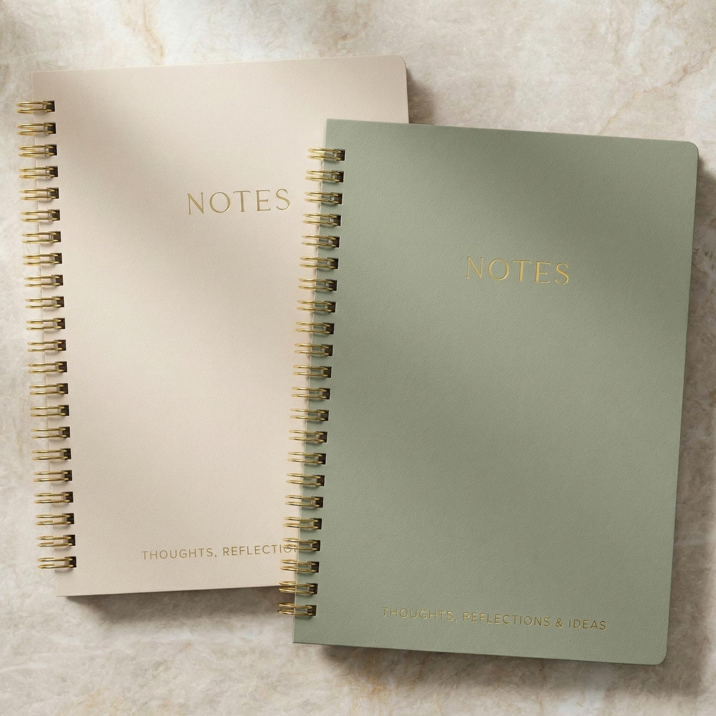 ZICOTO Aesthetic Spiral Notebook Set of 2 For Women and Men - Cute Ruled 8x6 Journal/Notebook with Pockets And Lined Pages - Perfect A5 Supplies to Stay Organized at Work or School