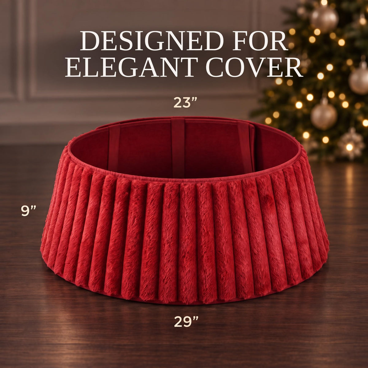 Beautiful Christmas Tree Collar - Modern 29" Velvet Tree Ring