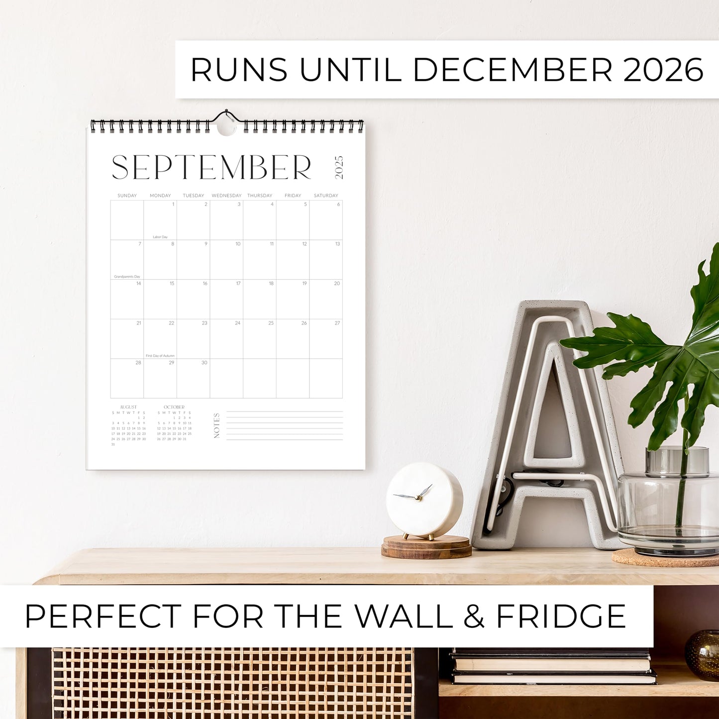 Beautiful 2025-2026 Wall Calendar - Runs from June 2025 until December 2026 - Large 14.5"x11.5" Office Wall Calendar for Easy Organizing