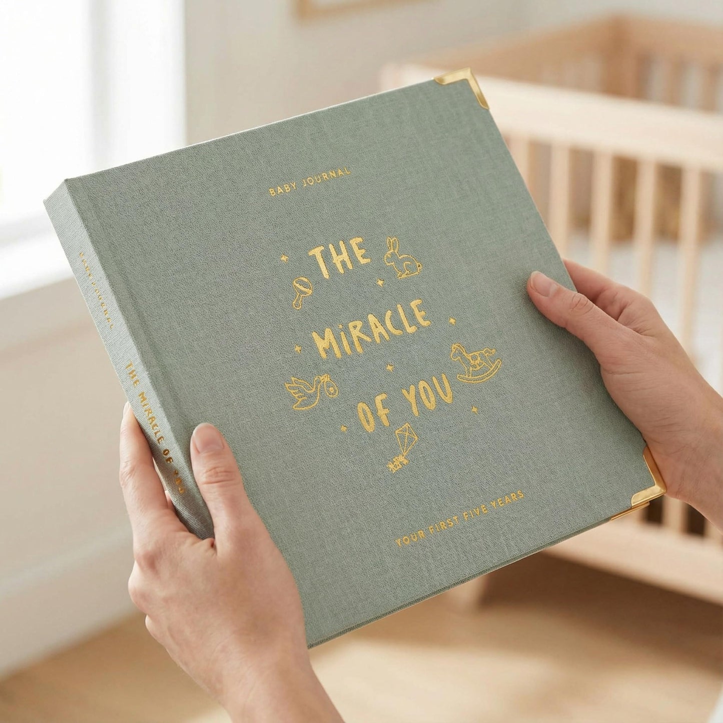 Keepsake Baby Memory Book for Boys and Girls – Timeless First 5 Year Baby Book – Neutral Journal Scrapbook or Photo Album - Record a Milestone for Every Event from Birth to Age 5