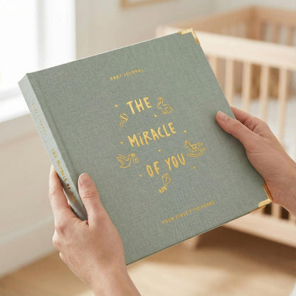 Keepsake Baby Memory Book for Boys and Girls – Timeless First 5 Year Baby Book – Neutral Journal Scrapbook or Photo Album - Record a Milestone for Every Event from Birth to Age 5
