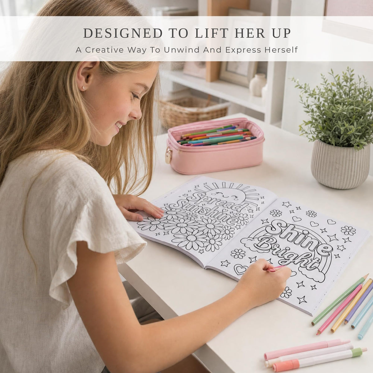 Beautiful Coloring Books for Teens Set of 2 - Perfect to Boost Confidence