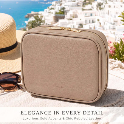 Stylish Tech Organizer Pouch - PU Leather Electronics Travel Bag for Women