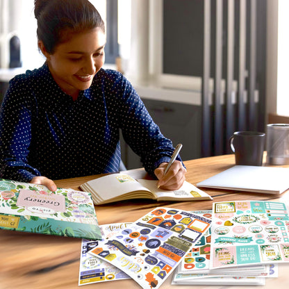 Aesthetic Greenery Planner Stickers for Fun Planning - 1100+ Stunning Gold Foil Monthly Designs - The Perfect Scrapbook Sticker Accessories to Enhance Your Daily Calendar and Planner Journaling