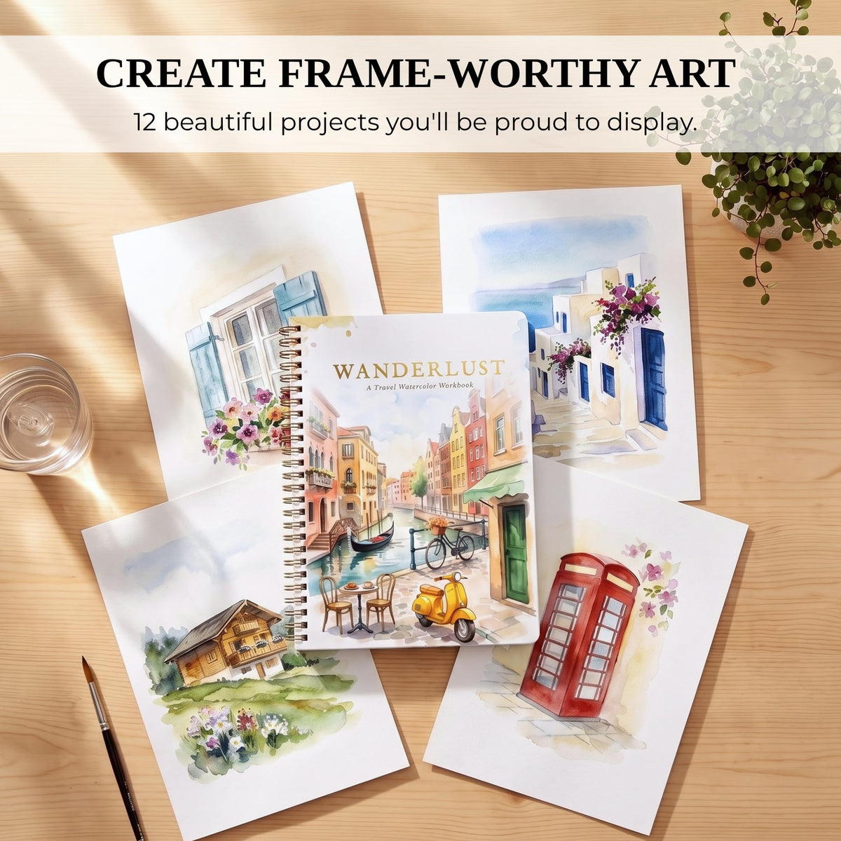 Beautiful Watercolor Workbook for Beginners - Relaxing & Easy to Paint