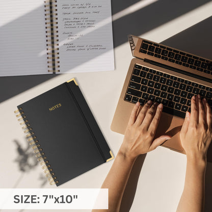 Aesthetic Thick Spiral Notebook Journal For Women in B5 Format - Stylish Linen Hardcover College Ruled Note Book w 300 Lined Pages - Cute Supplies For Bible Study & Staying Organized at Work or School