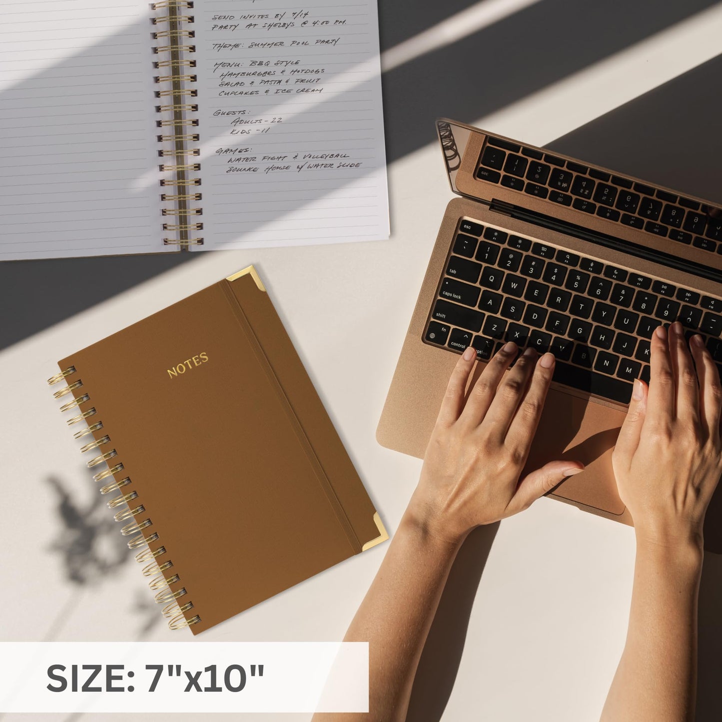 Aesthetic Thick Spiral Notebook Journal For Women in B5 Format - Stylish Linen Hardcover College Ruled Note Book w 300 Lined Pages - Cute Supplies For Bible Study & Staying Organized at Work or School