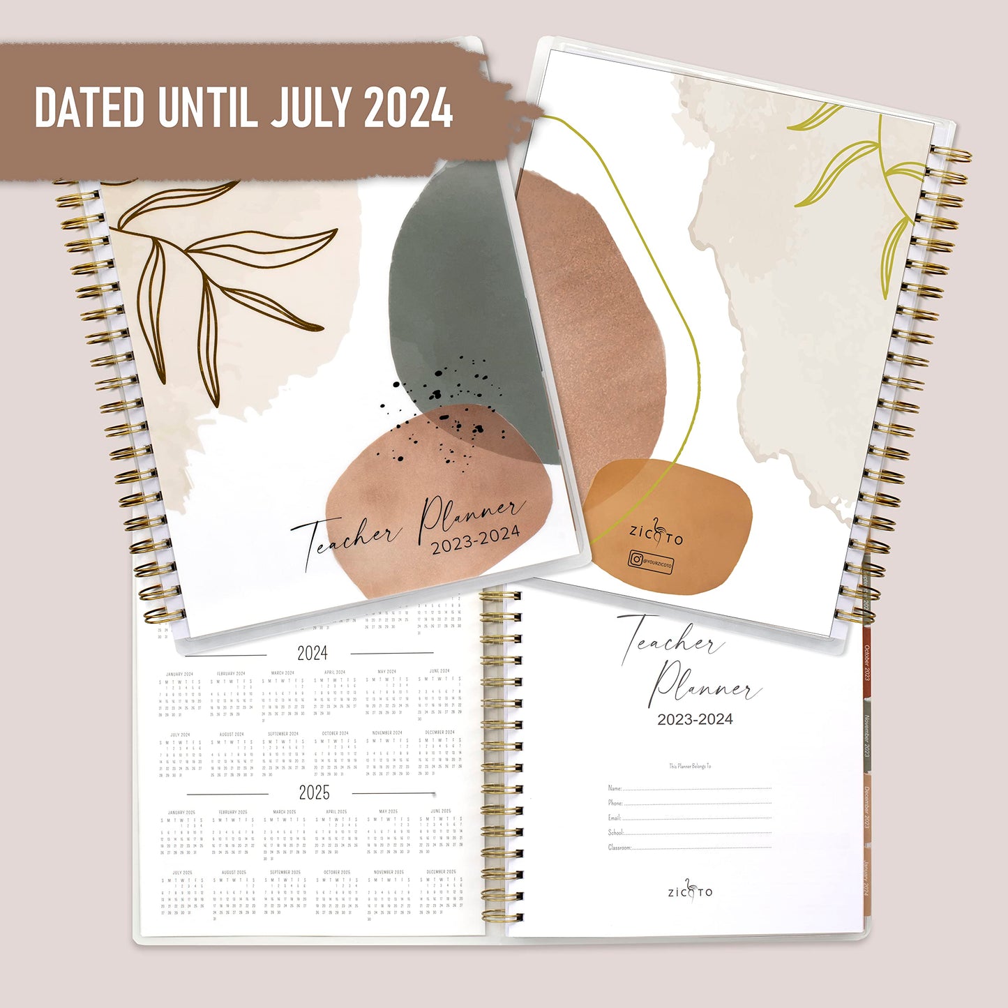 Aesthetic Teacher Planner For The 2023-2024 Academic School Year - Your All Incl. 8.5" x 11" Lesson Plan Book Supplies - Easily Organize Your Daily, Weekly & Monthly Classroom/Homeschool Schedule