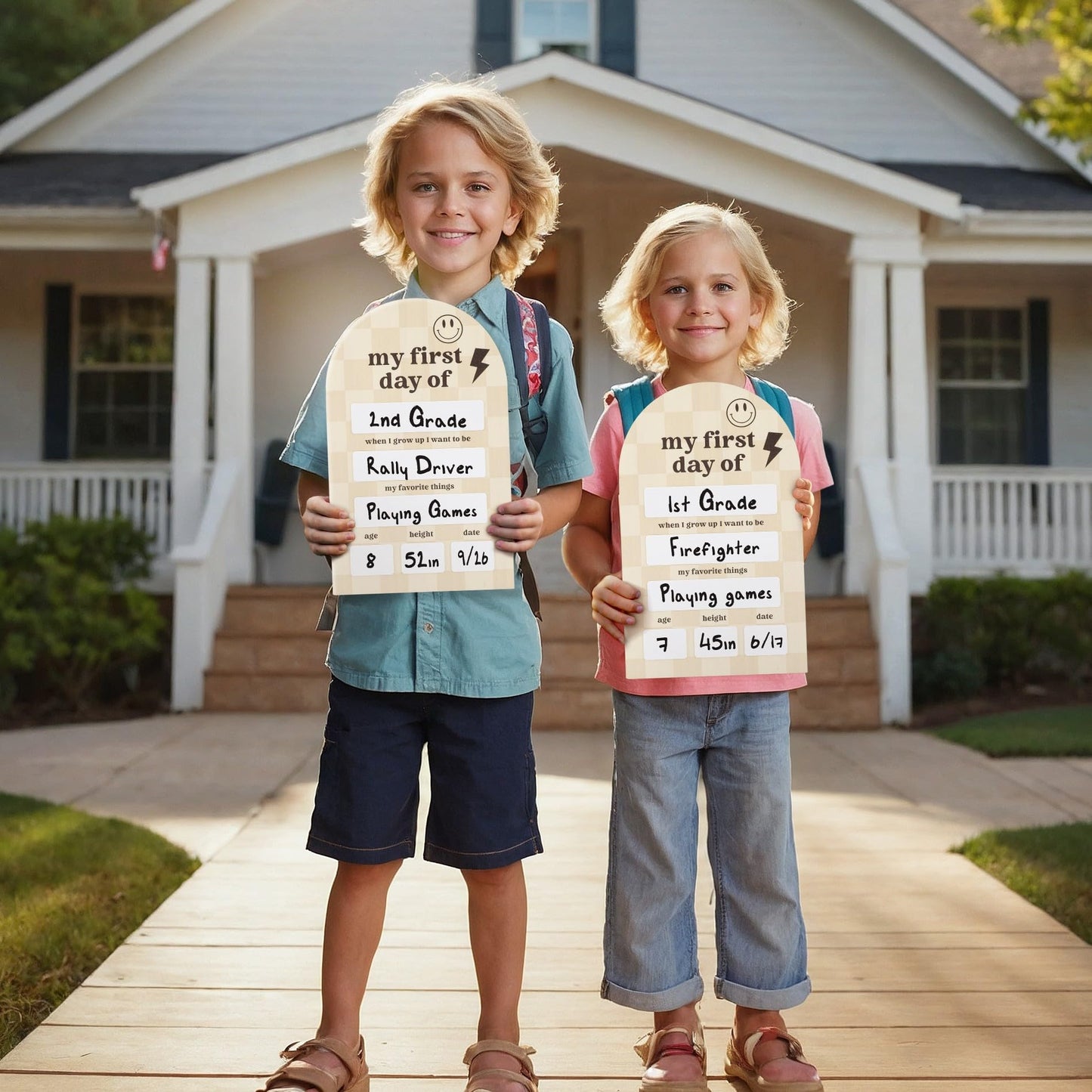 Beautiful Wooden First and Last Day of School Board Sign - Modern and Large Back to School Sign for Lasting Memories - Perfect Wooden Dry-Erase Photo Prop for Kindergarten
