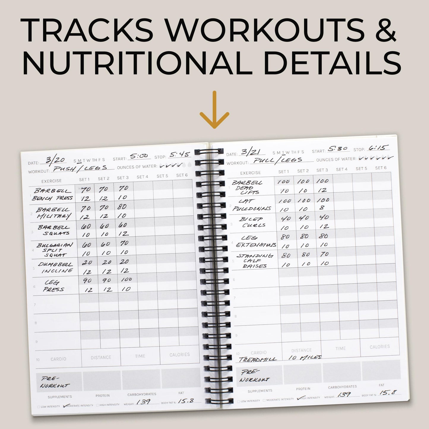 The Ultimate Fitness Journal for Tracking and Crushing Your Gym Goals - Detailed Workout Planner & Log Book For Men and Women - Great Gym Accessories With Calendar, Nutrition & Progress Tracker