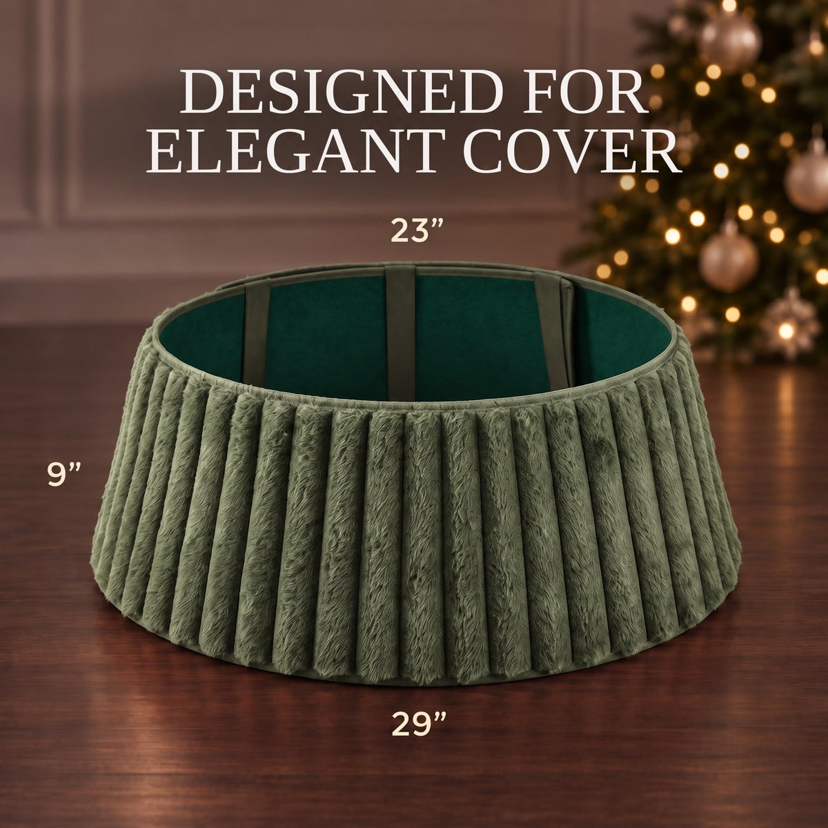 Beautiful Christmas Tree Collar - Modern 29" Velvet Tree Ring