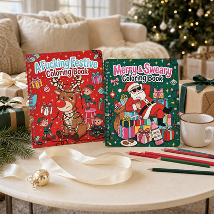 Beautiful Coloring Book Set of 2 for Adult Relaxation - Funny Designs