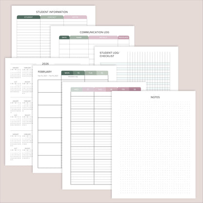 Aesthetic Teacher Planner For The 2026-2027 Academic School Year - Your All Incl. 8.5" x 11" Lesson Plan Book Supplies - Easily Organize Your Daily, Weekly & Monthly Classroom/Homeschool Schedule