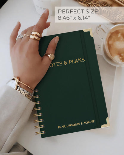 ZICOTO Aesthetic Daily Planner And Notebook With Hourly Schedule - Aesthetic Spiral To do List Notepad For Work/Home to Organize Tasks And Appointments - Stylish School/Office Supplies Book For Women