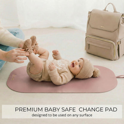 Beautiful Portable Baby Changing Pad - Wipeable and Easy to Clean Diaper Changing Mat - The Perfect Waterproof Vegan Leather Pad for Traveling