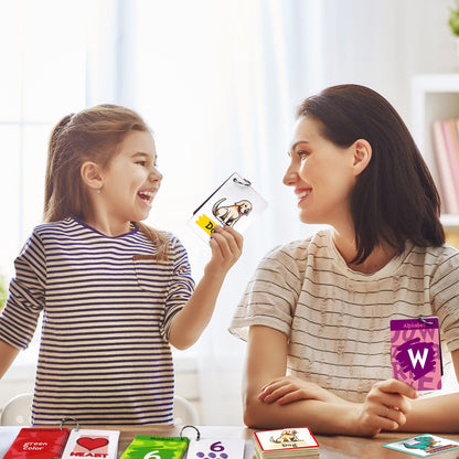 Simplified Flash Cards for Toddlers - 5X Fun Learning Flashcard Sets for Kids - Homeschool Learning Toy for Pre K - K - ABC Alphabet, Numbers, First Words, Colors, Shapes & Memory/Matching Game