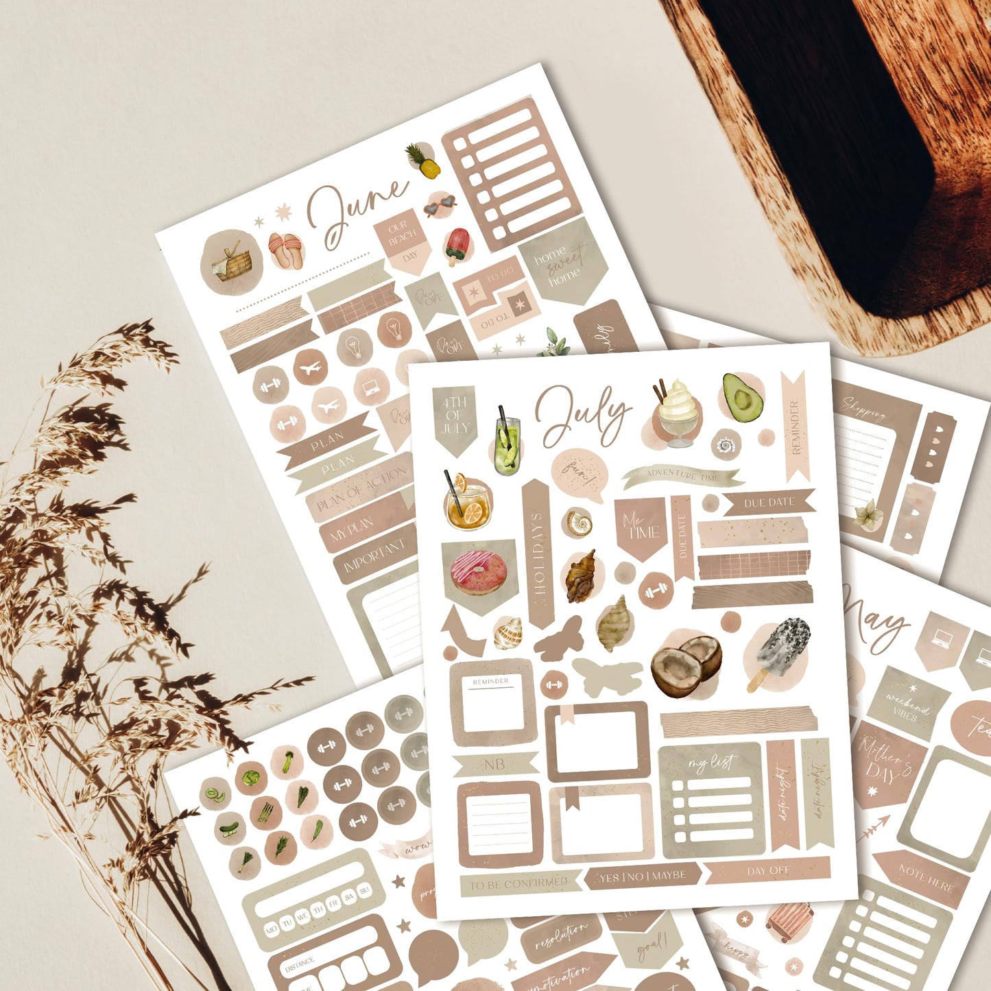 Aesthetic Planner Stickers for Fun Planning - 1220+ Monthly Boho Designs for Your Calendar or Scrapbook - The Perfect Sticker Accessories to Enhance Your Daily Bullet Journaling
