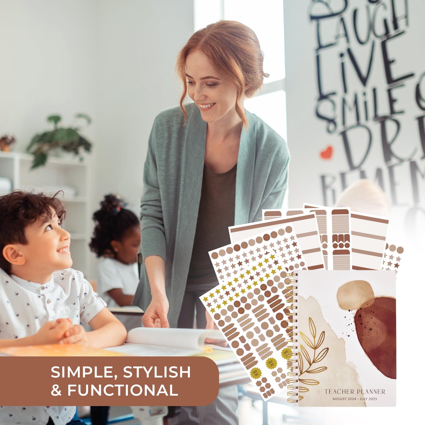 Aesthetic Teacher Planner For The 2024-2025 Academic School Year - Your All Incl. 8.5" x 10.5" Lesson Plan Book Supplies - Easily Organize Your Daily, Weekly & Monthly Classroom/Homeschool Schedule