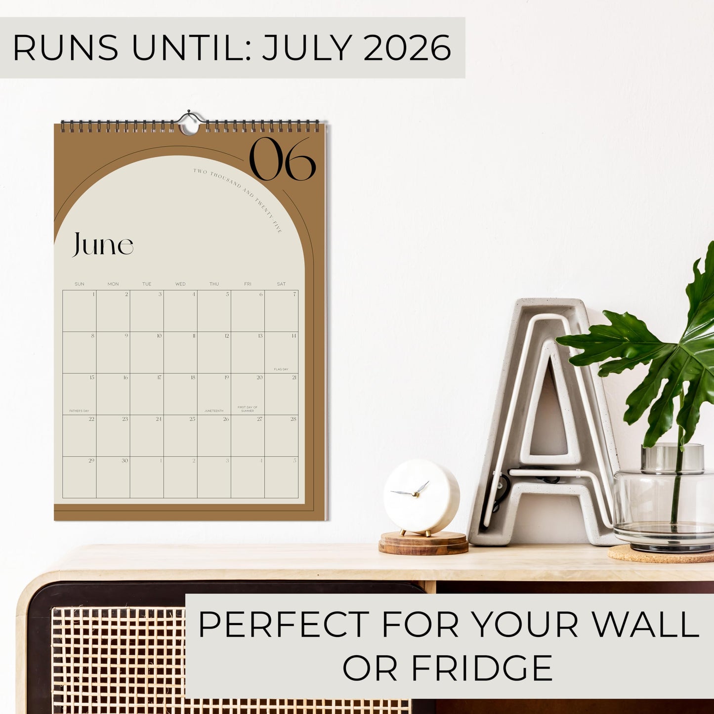 Aesthetic 2025-2026 Wall Calendar - Runs Until July 2026 - The Perfect Wall Hanging Calendar Planner for Easy Organizing