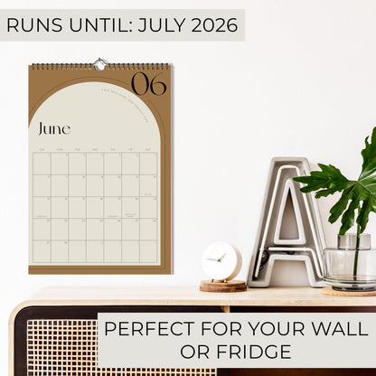 Aesthetic 2025-2026 Wall Calendar - Runs Until July 2026 - The Perfect Wall Hanging Calendar Planner for Easy Organizing