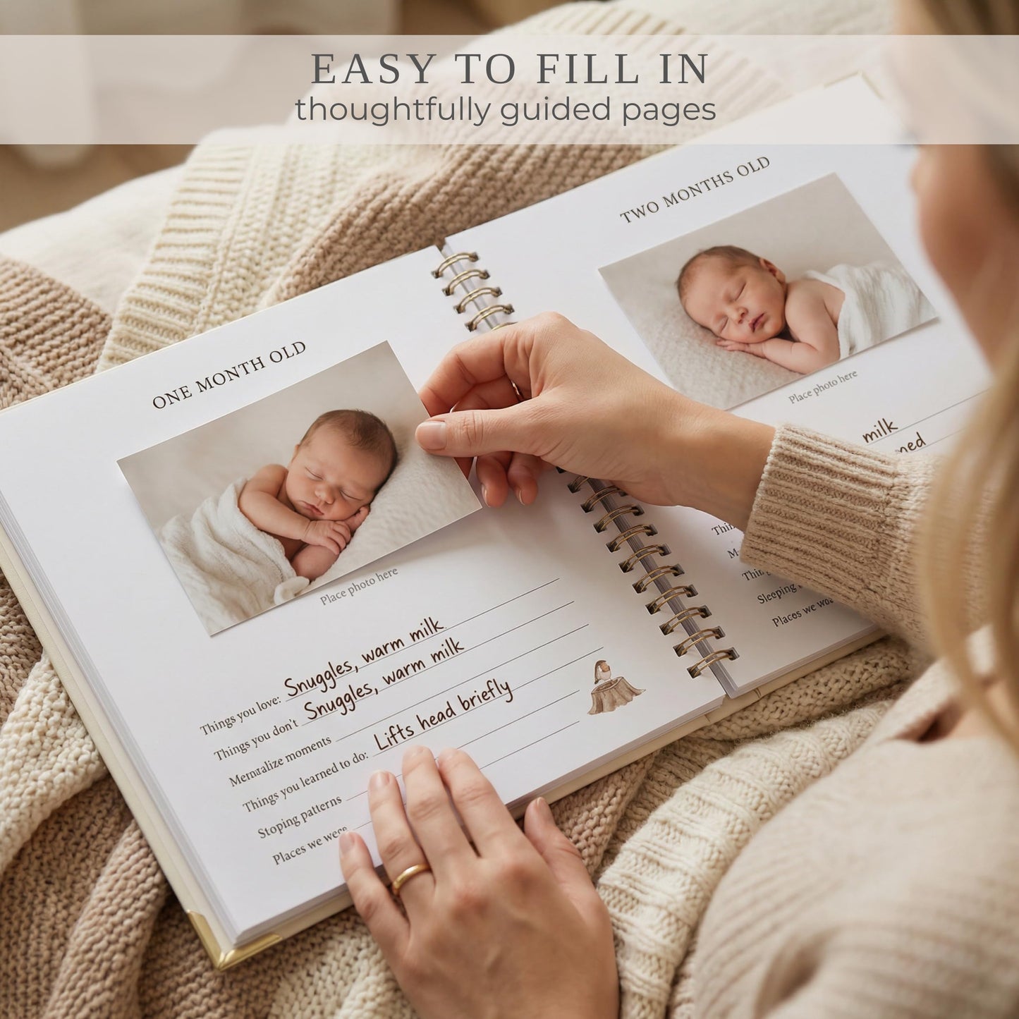 Keepsake Baby Memory Book for Boys and Girls – Timeless First 5 Year Baby Book – Neutral Journal Scrapbook or Photo Album - Record a Milestone for Every Event from Birth to Age 5