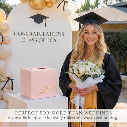 ZICOTO Elegant Wedding Card Box for a Beautiful Reception Gift Table – Lovely Card Box for Wedding, Graduation and Celebration Decor – Charming Envelope Gift Box