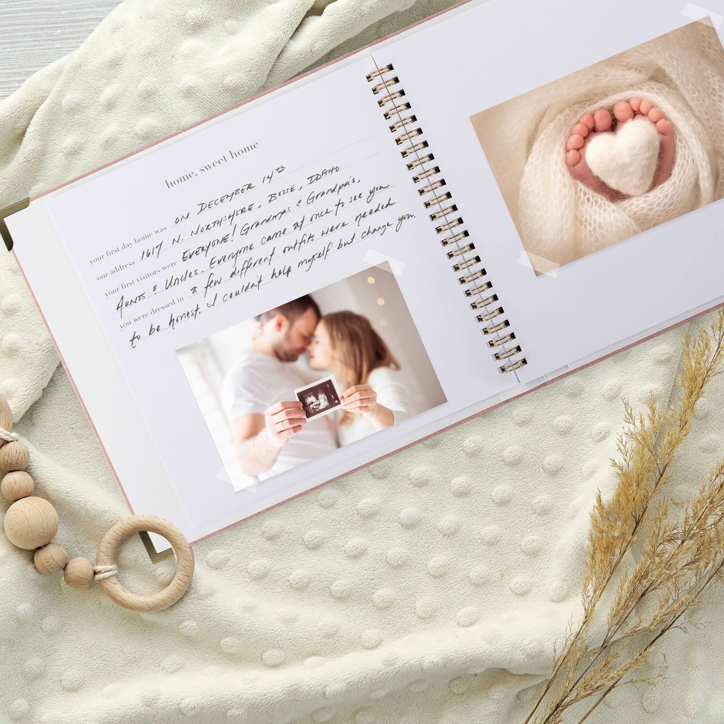 Keepsake Baby Memory Book for Boys and Girls - Timeless First 5 Year Baby Book - Neutral Journal Scrapbook or Photo Album - Record a Milestone for Every Event from Birth to Age 5