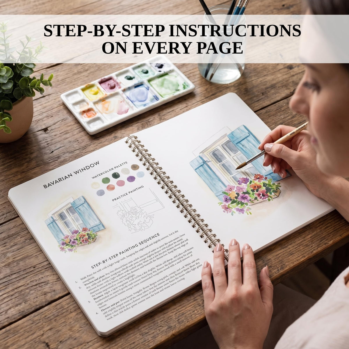 Beautiful Watercolor Workbook for Beginners - Relaxing & Easy to Paint