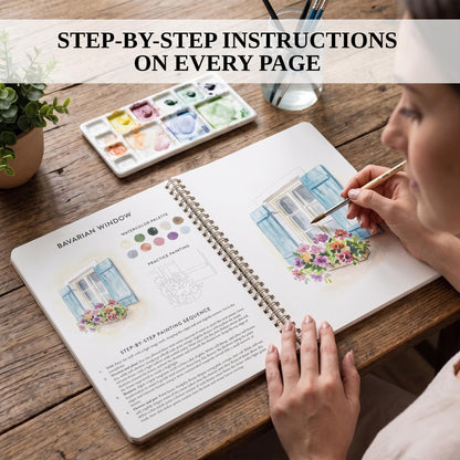Beautiful Watercolor Workbook for Beginners - Relaxing & Easy to Paint