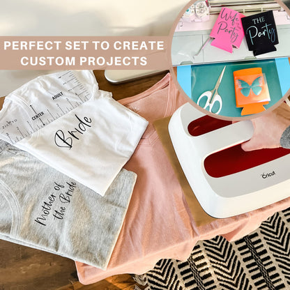The Ultimate Heat Press Accessories Bundle for Cricut Easy Press - The Perfect Heat Transfer Mat and Vinyl Bundle for Beginners or Skilled Crafters - Create Amazing HTV Projects Effortlessly