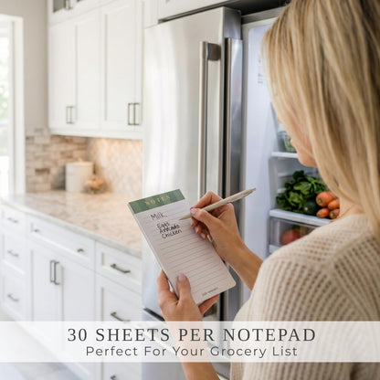 Beautiful Magnetic Notepads for Fridge - Set Of 6 Modern Note Pads with Lined Pages to Easily Write Notes & Make Grocery/Shopping Lists - Cute To Do List Pad w/ Strong Magnets for Your Refrigerator