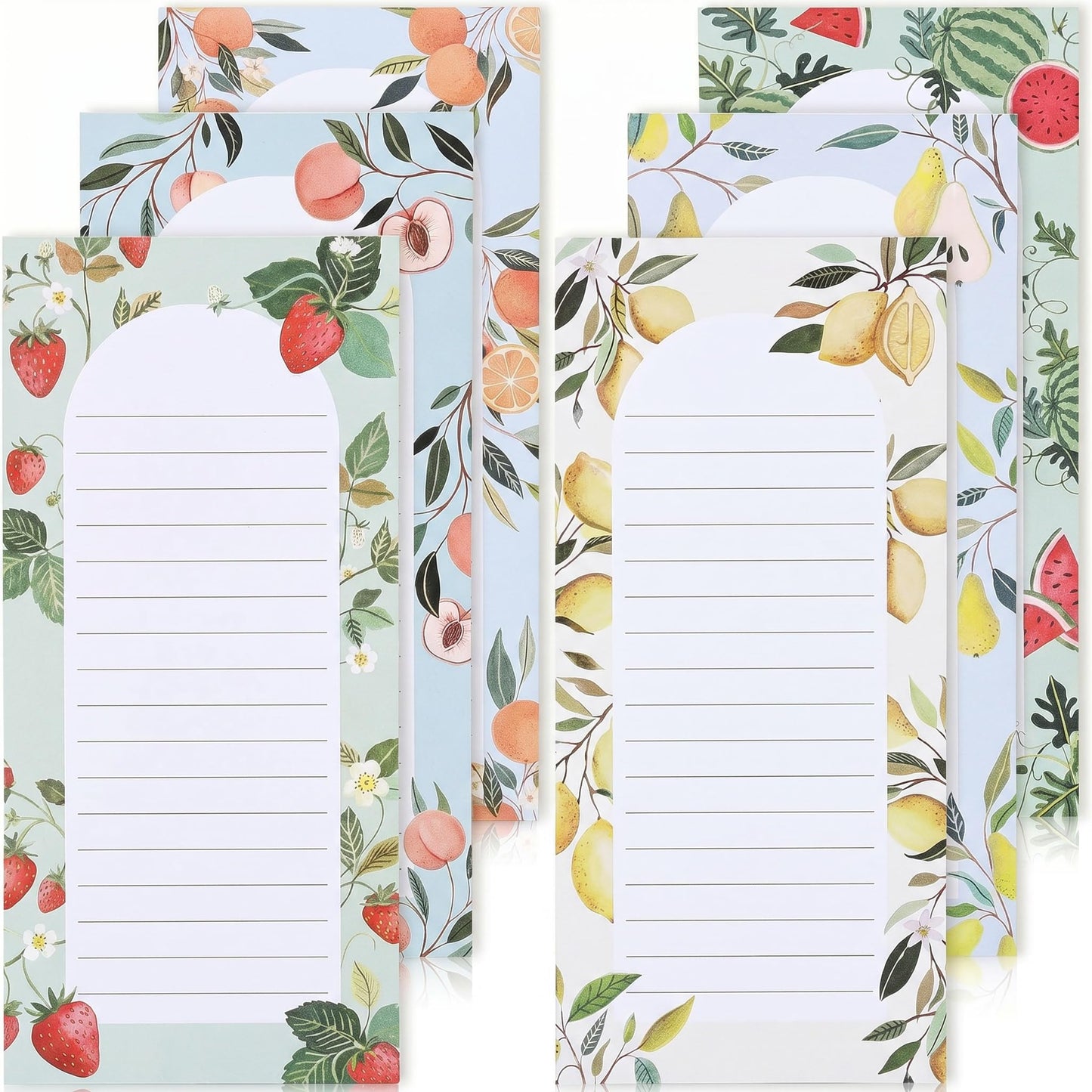 Beautiful Magnetic Notepads for Fridge - Set Of 6 Modern Note Pads with Lined Pages to Easily Write Notes & Make Grocery/Shopping Lists - Cute To Do List Pad w/ Strong Magnets for Your Refrigerator