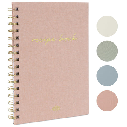 ZICOTO Aesthetic Blank Recipe Book with Linen Cover - The Perfect Recipe Notebook to Write in Your Own Recipes - Beautiful Blank Cookbook to Organize Your Recipes