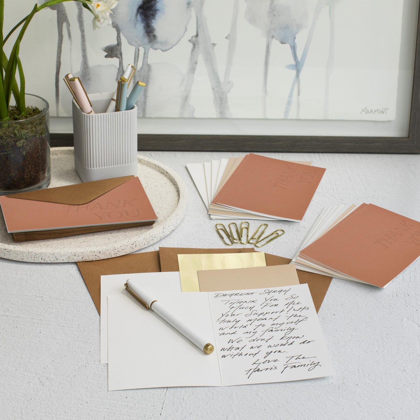 Beautiful Thank You Cards Set of 30 With Envelopes and Stickers - Elegant Blank Cards For Personalized Notes - Perfect Bulk Stationary Set For All Occasions incl. Weddings, Business & Baby Showers