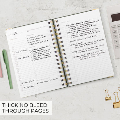 Aesthetic Daily Planner And Notebook With Hourly Schedule -Beautiful Spiral To do List Notepad For Work/Home to Organize Tasks And Appointments - Stylish School/Office Supplies Book For Women