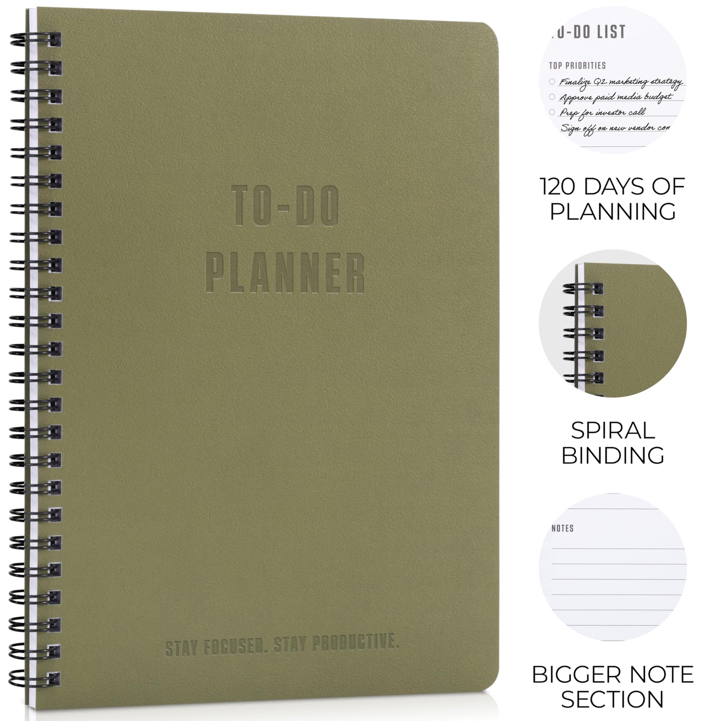 ZICOTO Aesthetic To Do List Notebook For Work or Home - Simple Daily Planner to Easily Organize Your Tasks And Boost Productivity - Stylish Undated Organizer Supplies For Women and Men