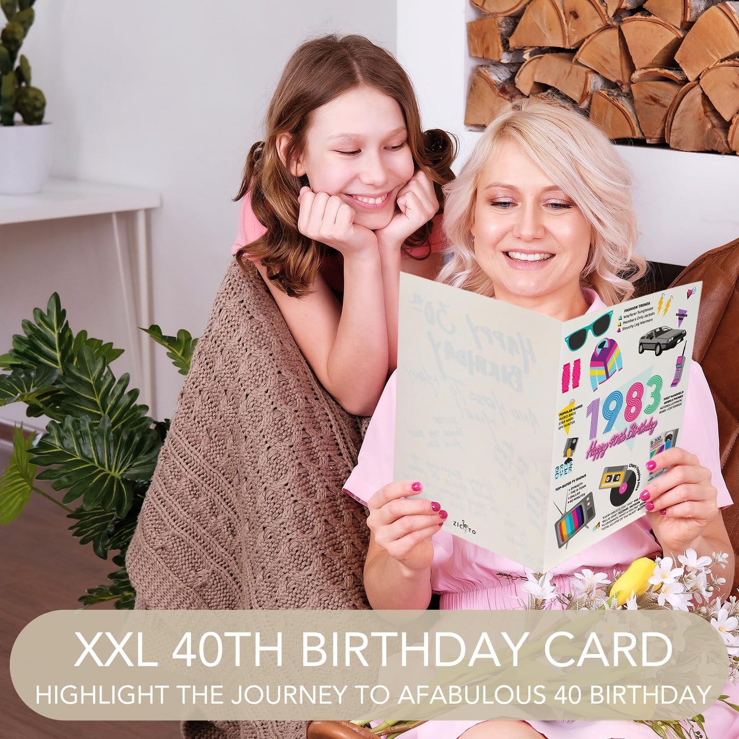 Unique Oversized 40th Birthday Card - A Beautiful 40th Gift That Highlights the Journey To a Fabulous 40 Birthday - Funny Birthday Card With Envelope & Sticker and Party Decorations For Him and Her