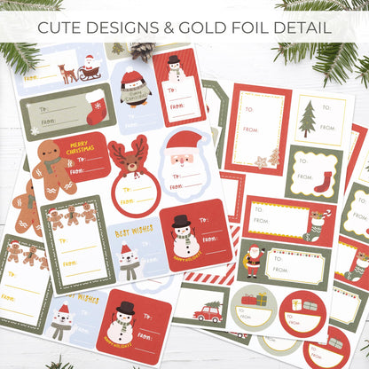 Beautiful Christmas Gift Tag Stickers - 110 Quality Holiday Sticker Labels for Personalizing Your Holiday Presents - Spread Joy and Cheer with These Festive Christmas Name Tags