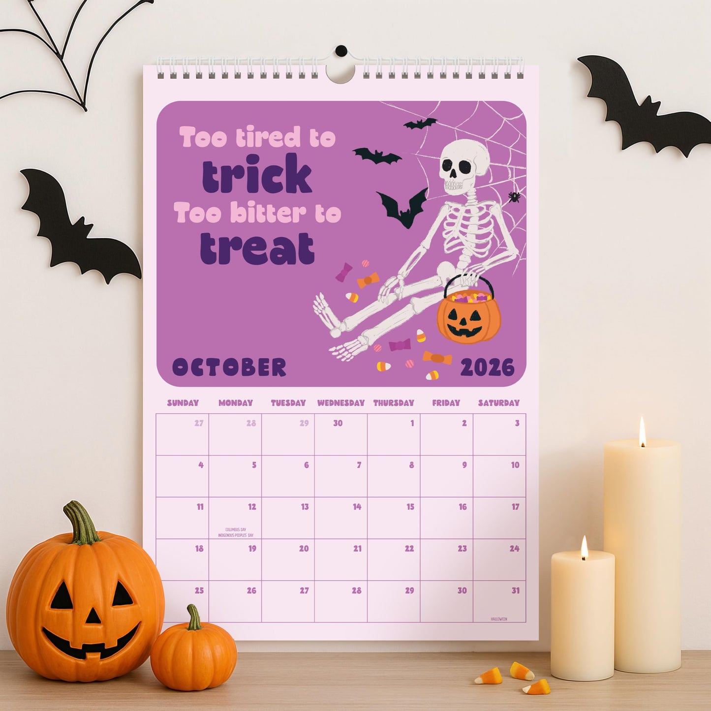 Beautiful 2026 Wall Calendar - Cheeky & Fun Calendar from January to December 2026 - The Perfect Aesthetic Wall Planner for Home or Office