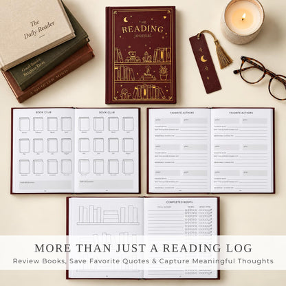 Beautiful Reading Journal for Book Lovers - Sturdy Hard Cover Tracker