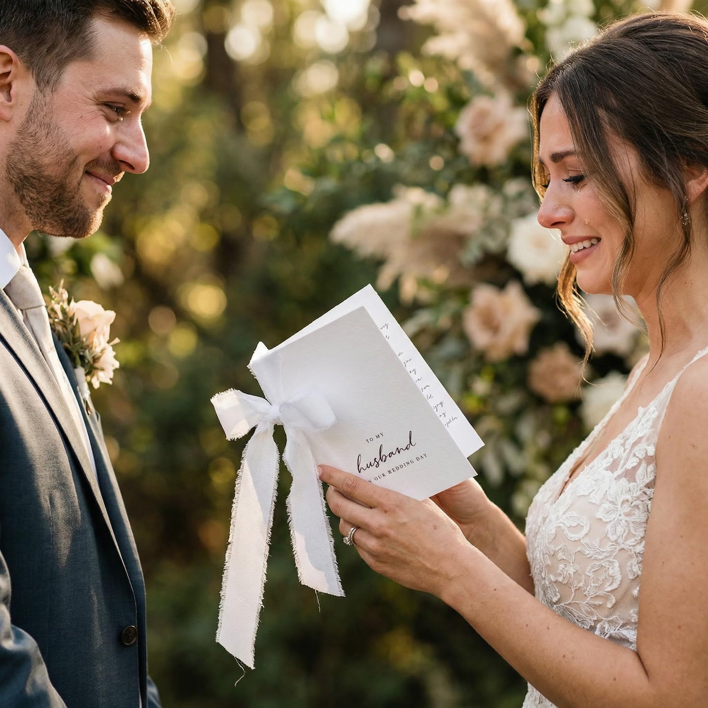 Elegant Wedding Vow Books with 5 Ribbons - Perfectly Sized His and Hers Vow Book Set of 2 with Lined Pages to Write Whatever is on Your Heart - A Beautiful Personalized Addition For Your Wedding Day