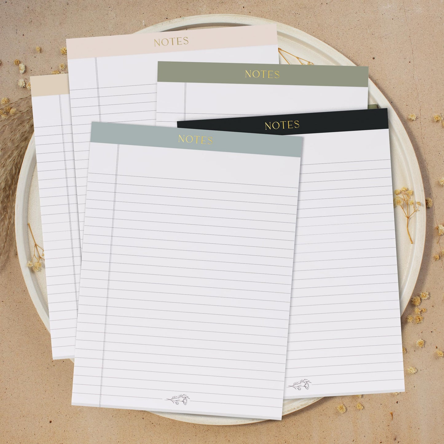 ZICOTO Aesthetic Note Pads Set Of 5 - Quality 8.5 x 11 inch Lined Legal Pads For Women Or Men - The Perfect Writing Notepads and Office Desk Supplies to Easily Organize Your To-Do Lists