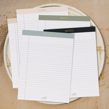 ZICOTO Aesthetic Note Pads Set Of 5 - Quality 8.5 x 11 inch Lined Legal Pads For Women Or Men - The Perfect Writing Notepads and Office Desk Supplies to Easily Organize Your To-Do Lists