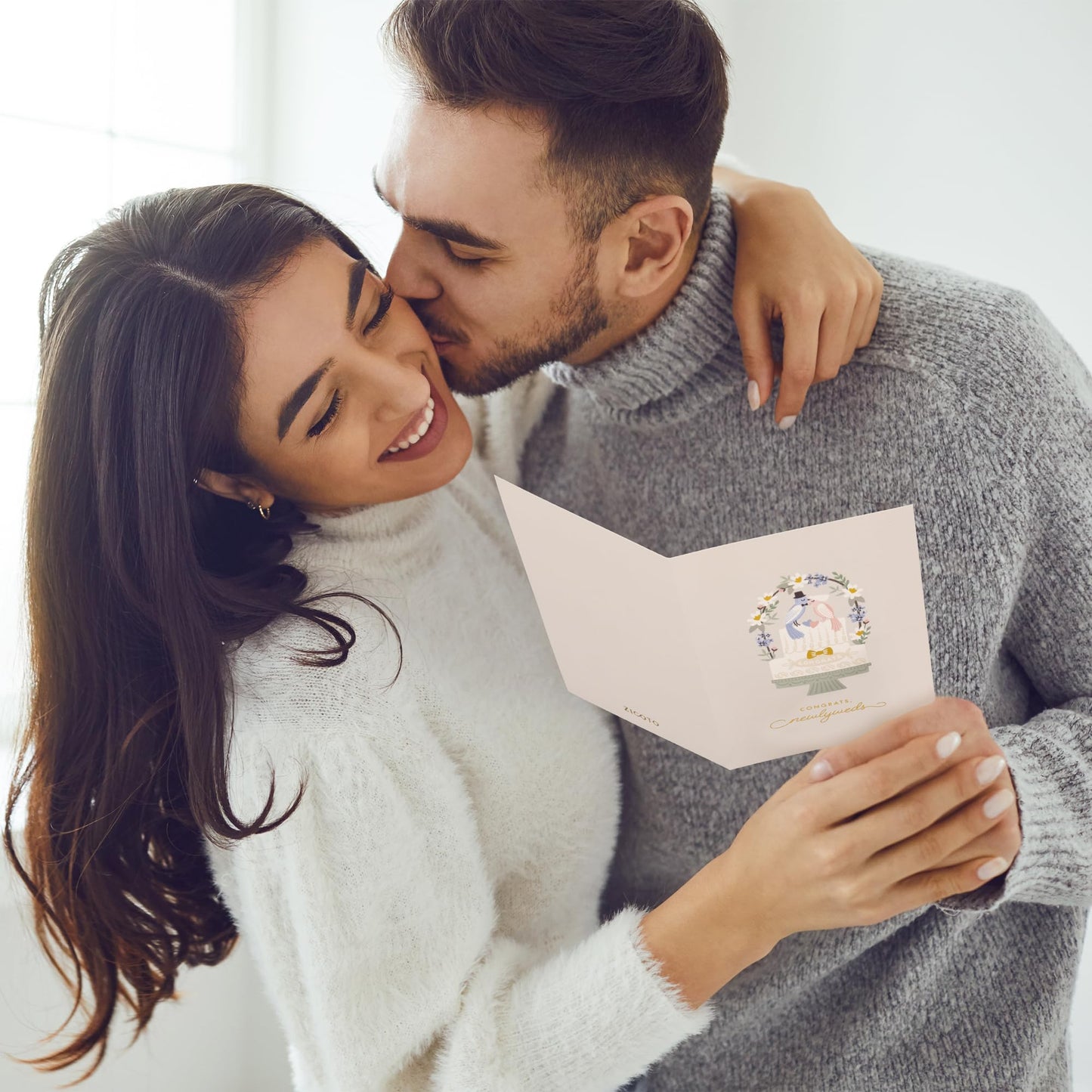 ZICOTO Beautiful Wedding Cards Set of 10 with Envelopes and Stickers - Elegant Blank Engagement Cards for Personalized Congratulations Wishes - Perfect for Wedding Shower Gifts for the Bride & Groom